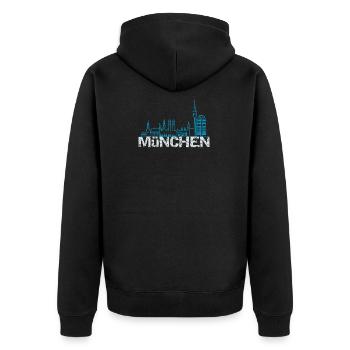 Munich skyline - Veste à capuche bio Premium Unisexe - noir - Dos - Nico (187cm)