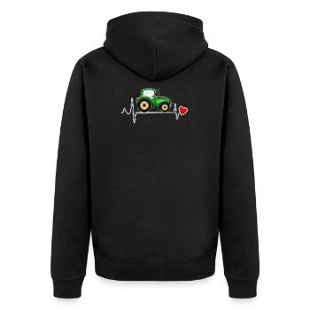 HEARTBEAT TRACTOR - Unisex Premium Organic Zip Hoodie - black - Back - Nico (187cm)