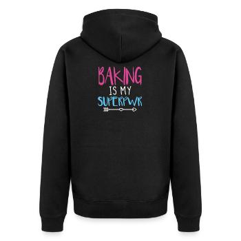 Back Spruch lustig Geschenk - Unisex Premium Bio Zip Hoodie - Schwarz - Hinten - Nico (187cm)
