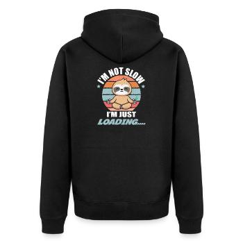 Lustiges Faultier Müdes Faultier Faultier Modus - Unisex Premium Bio Zip Hoodie - Schwarz - Hinten - Nico (187cm)