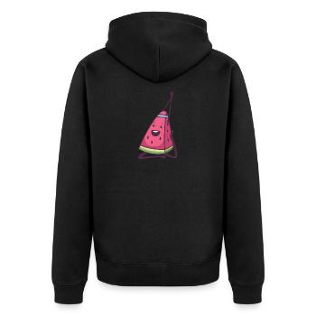 Étirement de la pastèque - Veste à capuche bio Premium Unisexe - noir - Dos - Nico (187cm)