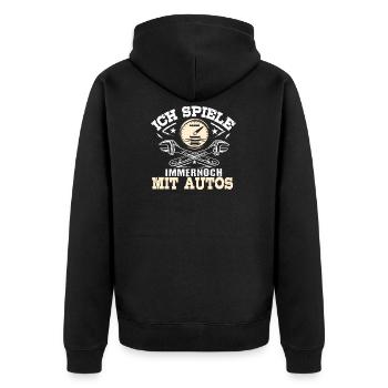 Lustiges Auto Tuning KFZ Mechatroniker Geschenk - Unisex Premium Bio Zip Hoodie - Schwarz - Hinten - Nico (187cm)