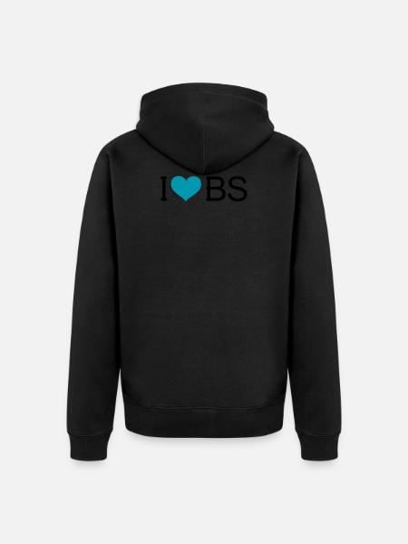 I Love Brescia - Felpa con cappuccio ecologica premium unisex - nero