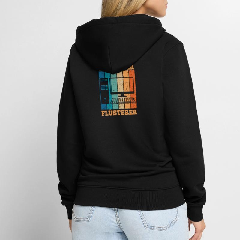 Computerflüsterer Informatiker Retro PC Computer Unisex Premium Bio Zip Hoodie
