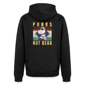 Punk's Not Dead - Punk Rock - Vintage - Veste à capuche bio Premium Unisexe - noir - Dos - Nico (187cm)
