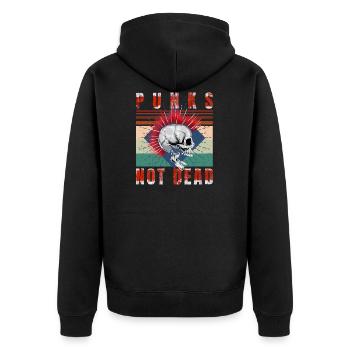 Punk's Not Dead - Punk Rock - Vintage - Veste à capuche bio Premium Unisexe - noir - Dos - Nico (187cm)