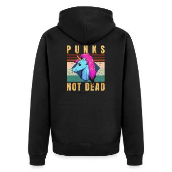 Punk's Not Dead - Punk Rock - Vintage - Veste à capuche bio Premium Unisexe - noir - Dos - Nico (187cm)
