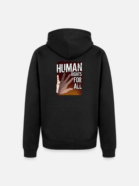 Human Rights - Gift - Unisex Premium Organic Zip Hoodie - black
