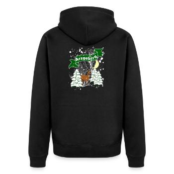 L'hiver dans les monts Métallifères - Veste à capuche bio Premium Unisexe - noir - Dos - Nico (187cm)