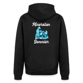 Mineralien Steine Geologie Sammler Mineral Geologe - Unisex Premium Bio Zip Hoodie - Schwarz - Hinten - Nico (187cm)