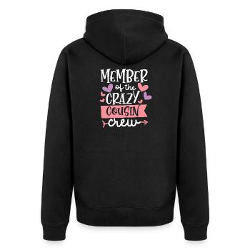 Idée cadeau cousin fou - Veste à capuche bio Premium Unisexe - noir - Dos - Nico (187cm)