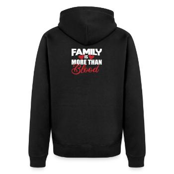 La famille d'adoption des parents adoptifs est plus que - Veste à capuche bio Premium Unisexe - noir - Dos - Nico (187cm)