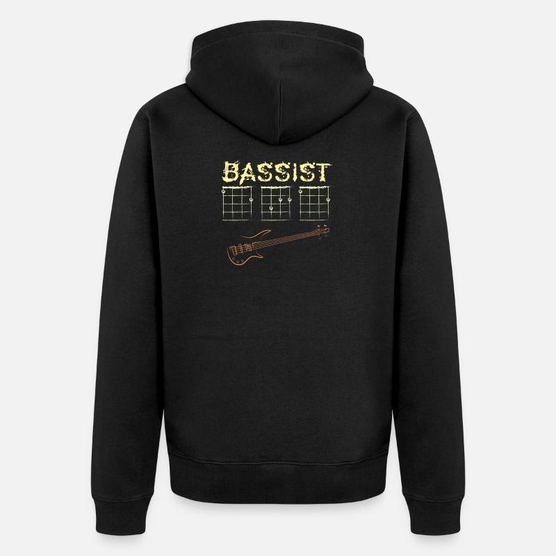 Papa guitare basse - Veste à capuche bio Premium Unisexe - noir