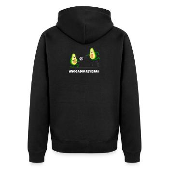 Volleyball Cute Avocado Volleyball Player Mother - Unisex Premium Organic Zip Hoodie - black - Back - Nico (187cm)