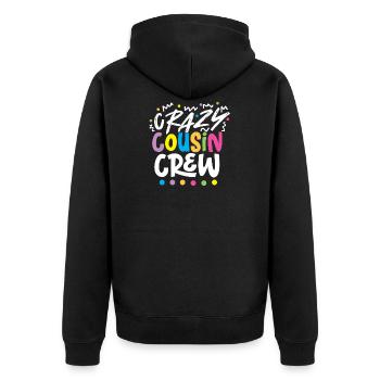Crazy cousin cousin crew - Unisex Premium Organic Zip Hoodie - black - Back - Nico (187cm)