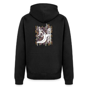 Scoot 2 Street Freestyle Roller - Unisex Premium Bio Zip Hoodie - Schwarz - Hinten - Nico (187cm)