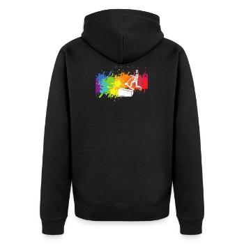 Freestyle Scoot 2 Street Skatepark - Unisex Premium Bio Zip Hoodie - Schwarz - Hinten - Nico (187cm)
