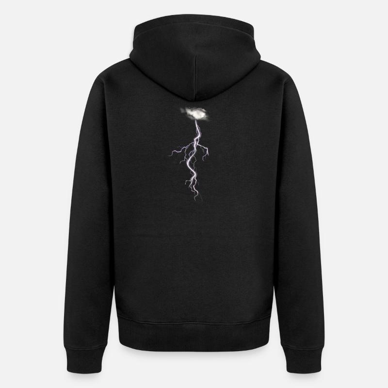 Idée cadeau d'éclairage Lightning Bolt Graphic - Veste à capuche bio Premium Unisexe - noir