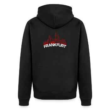 Frankfurt skyline - Unisex Premium Organic Zip Hoodie - black - Back - Nico (187cm)