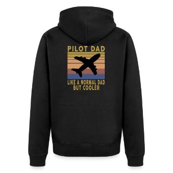 Papa pilote de cadeau vintage comme un papa normal, mais cool - Veste à capuche bio Premium Unisexe - noir - Dos - Nico (187cm)
