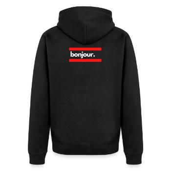 Bonjour - Veste à capuche bio Premium Unisexe - noir - Dos - Nico (187cm)