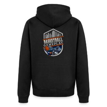Basketballer Basketball BBall Basket - Unisex Premium Bio Zip Hoodie - Schwarz - Hinten - Nico (187cm)