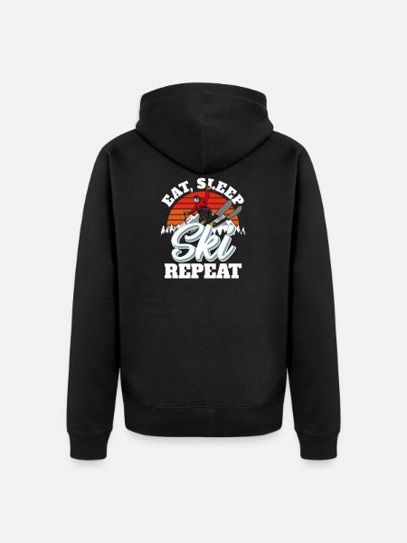 Skier Skiing Holiday - Unisex Premium Organic Zip Hoodie - black