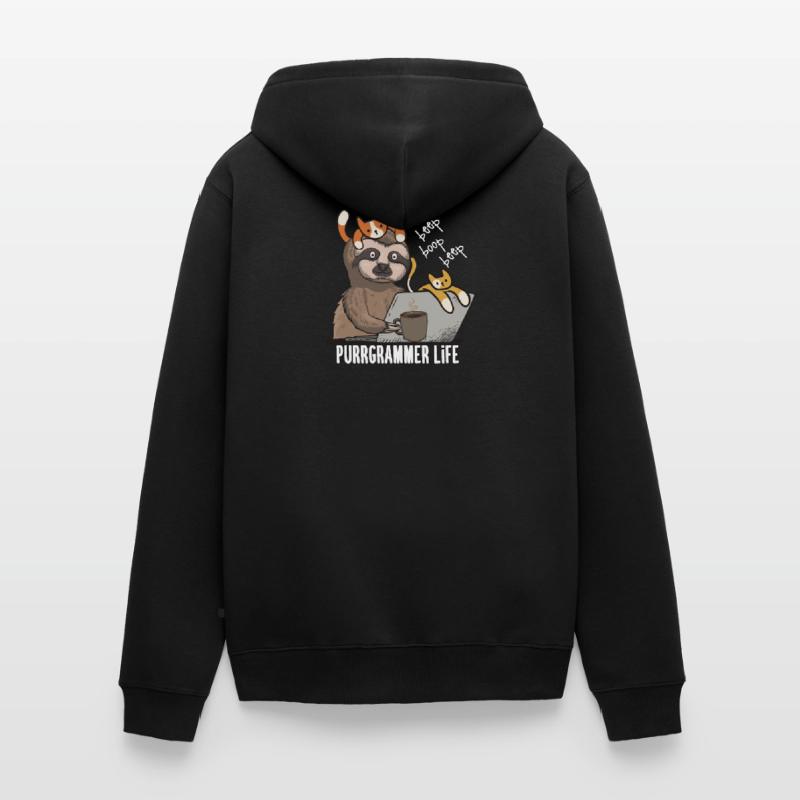 Funny Cat Programmer Computer Science Gift Unisex Premium Bio Zip Hoodie