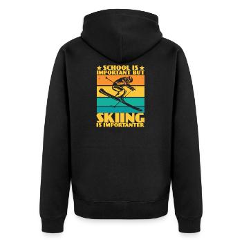 School Is Important But Skiing Is Importanter - Veste à capuche bio Premium Unisexe - noir - Dos - Nico (187cm)