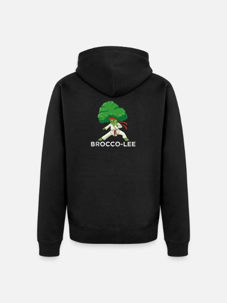 Parsakaali-Lee - Premium unisex luomu-huppari vetoketjulla - musta