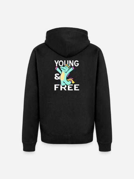 Jeunes et libres - Veste à capuche bio Premium Unisexe - noir