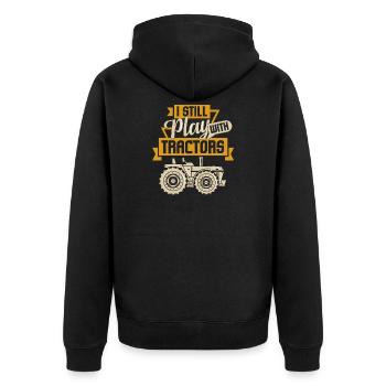 Je joue toujours avec des tracteurs Funny Gift Farmer - Veste à capuche bio Premium Unisexe - noir - Dos - Nico (187cm)