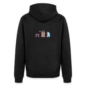 Barcelone - Veste à capuche bio Premium Unisexe - noir - Dos - Nico (187cm)