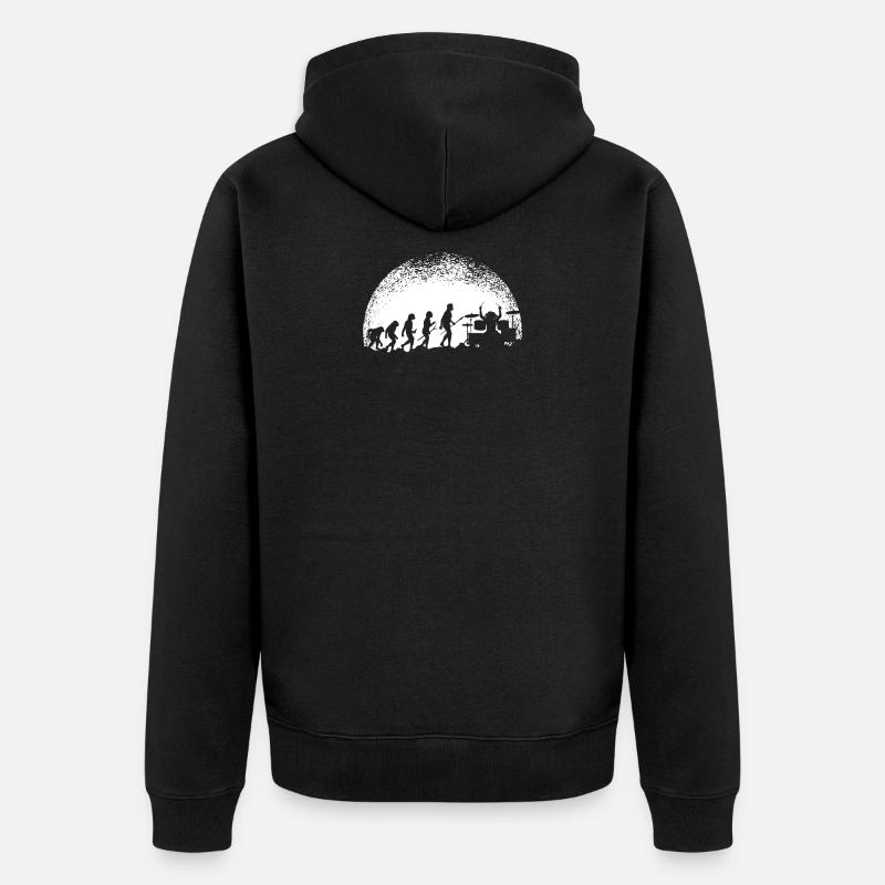Drummers Evolution Moon... Drummer - Unisex Premium Organic Zip Hoodie - black