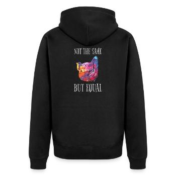 Vegan Animal Welfare Not The Same But Equal Vegans - Unisex Premium Organic Zip Hoodie - black - Back - Nico (187cm)