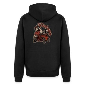 Pinup Vintage Rockabilly - Unisex Premium Organic Zip Hoodie - black - Back - Nico (187cm)