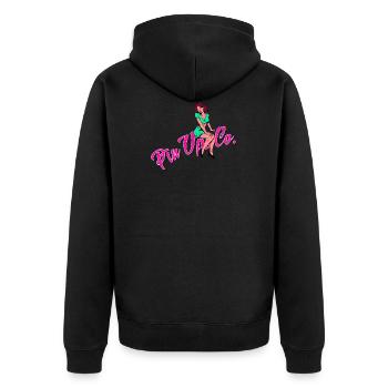 Pinup vintage rockabilly - Unisex Premium Organic Zip Hoodie - black - Back - Nico (187cm)