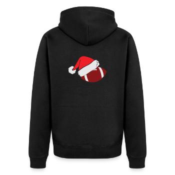 Baseball Christmas Hat Gift Idea - Unisex Premium Bio Zip Hoodie - Schwarz - Hinten - Nico (187cm)