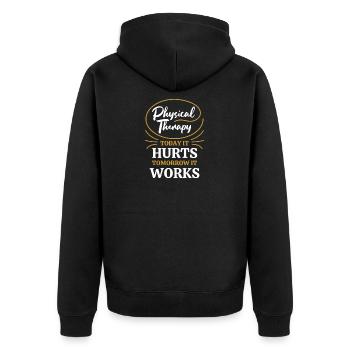 Cadeau de physiothérapeute aujourd'hui ça fait mal demain - Veste à capuche bio Premium Unisexe - noir - Dos - Nico (187cm)