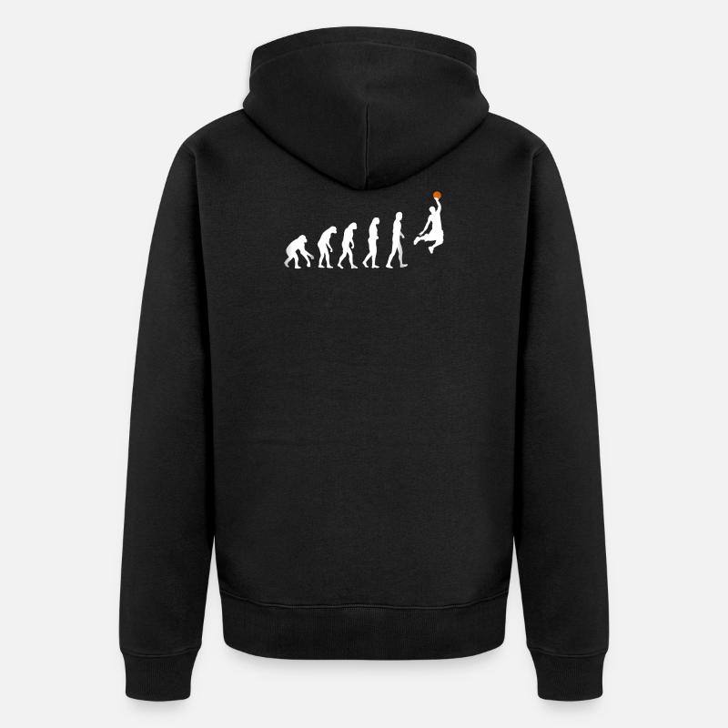 Basketball Evolution Dunk Evolution Basketball - Unisex Premium Bio Zip Hoodie - Schwarz