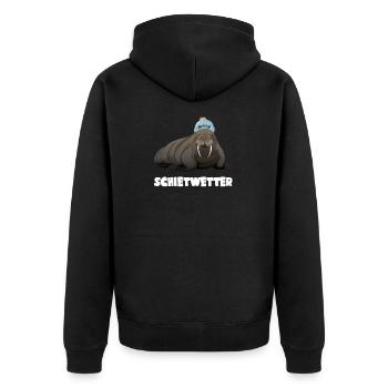 Norddeutschland & Nordsee Schietwetter Sweater - Unisex Premium Bio Zip Hoodie - Schwarz - Hinten - Nico (187cm)