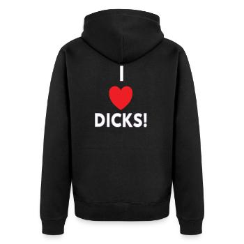 J'adore les bites! Chemise drôle pour amateur de bite - Veste à capuche bio Premium Unisexe - noir - Dos - Nico (187cm)