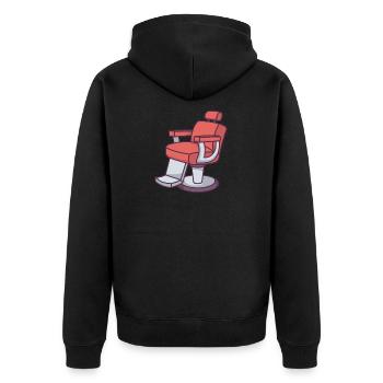 Barbershop Chair - Unisex Premium Organic Zip Hoodie - black - Back - Nico (187cm)