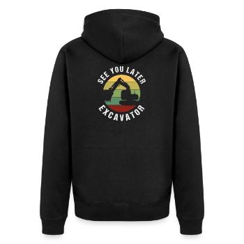 Bagger Baggerfahrer Geschenkidee - Unisex Premium Bio Zip Hoodie - Schwarz - Hinten - Nico (187cm)
