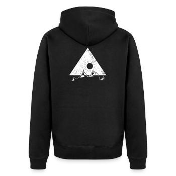 Mountains mountain range hiking - Unisex Premium Organic Zip Hoodie - black - Back - Nico (187cm)