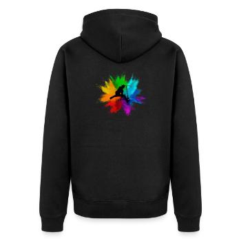 Tretroller Stunt Roller Stunt Scooter Trick Skater - Unisex Premium Bio Zip Hoodie - Schwarz - Hinten - Nico (187cm)