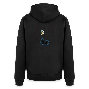Hast du Brot? - Unisex Premium Bio Zip Hoodie - Schwarz - Hinten - Nico (187cm)