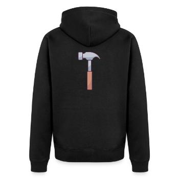 Cartoon Hammer - Unisex Premium Organic Zip Hoodie - black - Back - Nico (187cm)