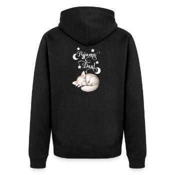 Pyjama chemise de nuit pyjama dormant lève-tard - Veste à capuche bio Premium Unisexe - noir - Dos - Nico (187cm)
