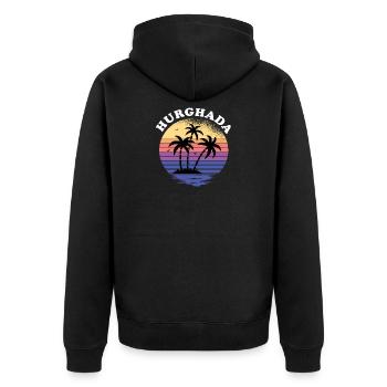 Hurghada Urlaub Ägypten Tauchen - Unisex Premium Bio Zip Hoodie - Schwarz - Hinten - Nico (187cm)